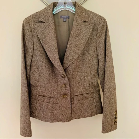 Ann Taylor Tan Midi Dress with Blazer Set - Picture 6 of 7